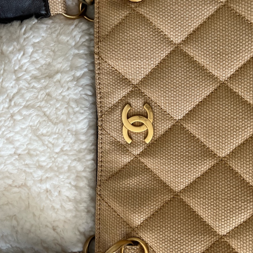 Authentic CHANEL beige canvas tote bag 15 L × 9 1/2  tall - Picture 13 of 13